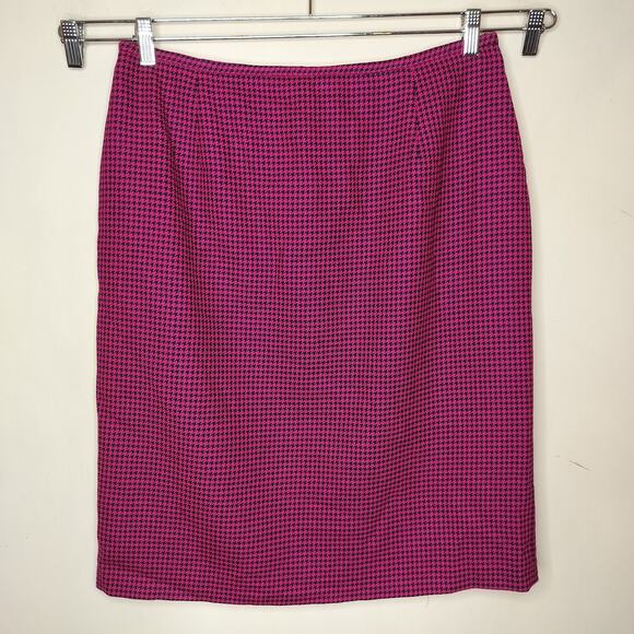 Vintage Jones New York 100% Wool Skirt Houndstooth - Picture 1 of 10